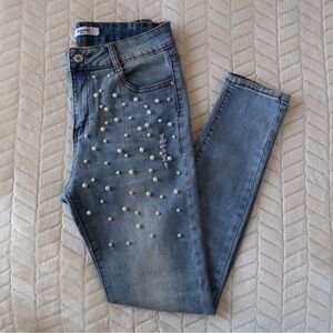 Runway Paris pearl embellished skinny jeans